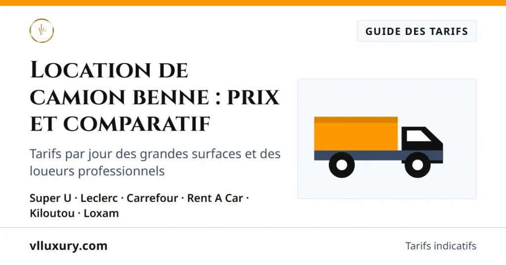 Location de camion benne : prix et comparatif des tarifs par jour